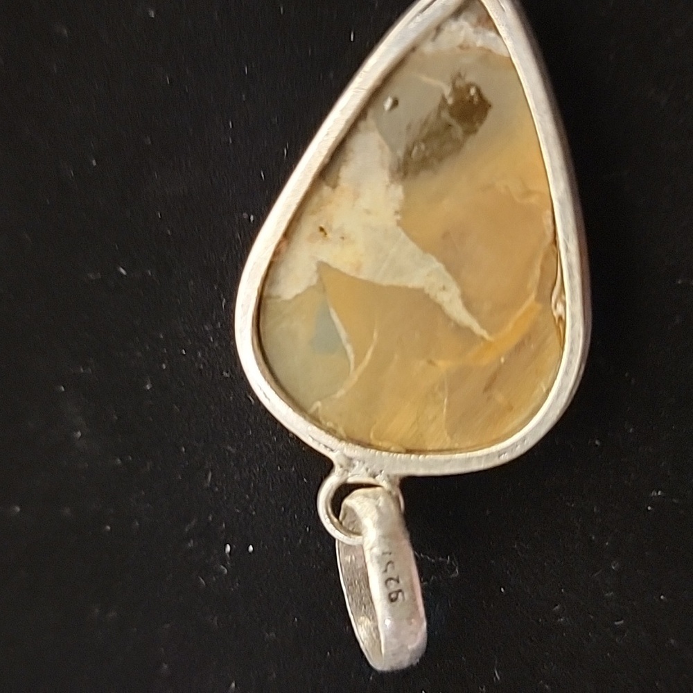 Lightning Stone Septerian 925 Silver Plated Gemstone Handmade Pendant 2" - Picture 5 of 5